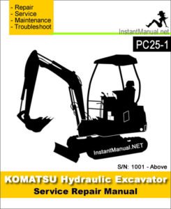 Komatsu PC25-1 Mini Excavator Service Repair Manual SN 1001-Up